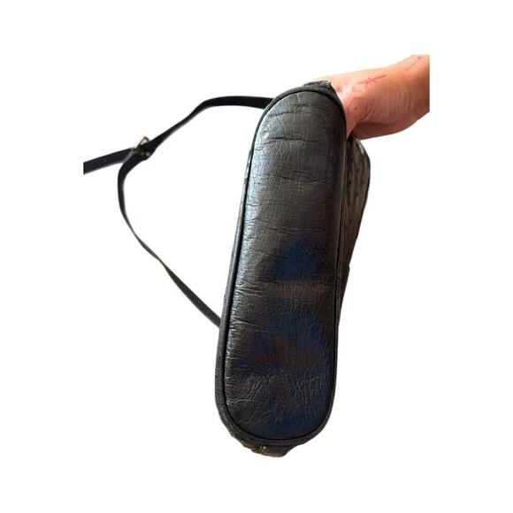 BALLY Vintage Shoulder Bag Purse Ostrich Black Ladies - Picture 8 of 14